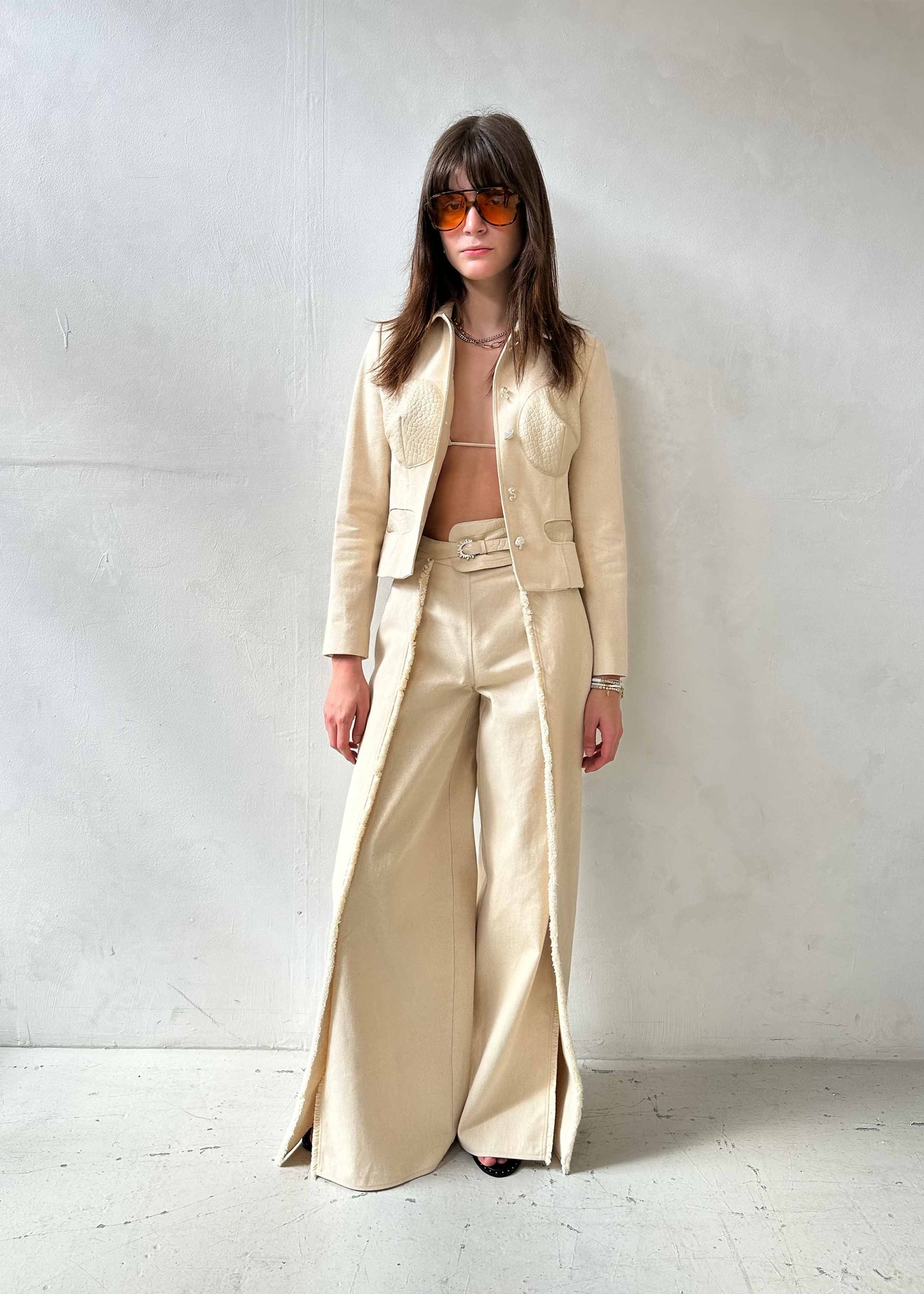 Desert Croc Beige Denim Trousers