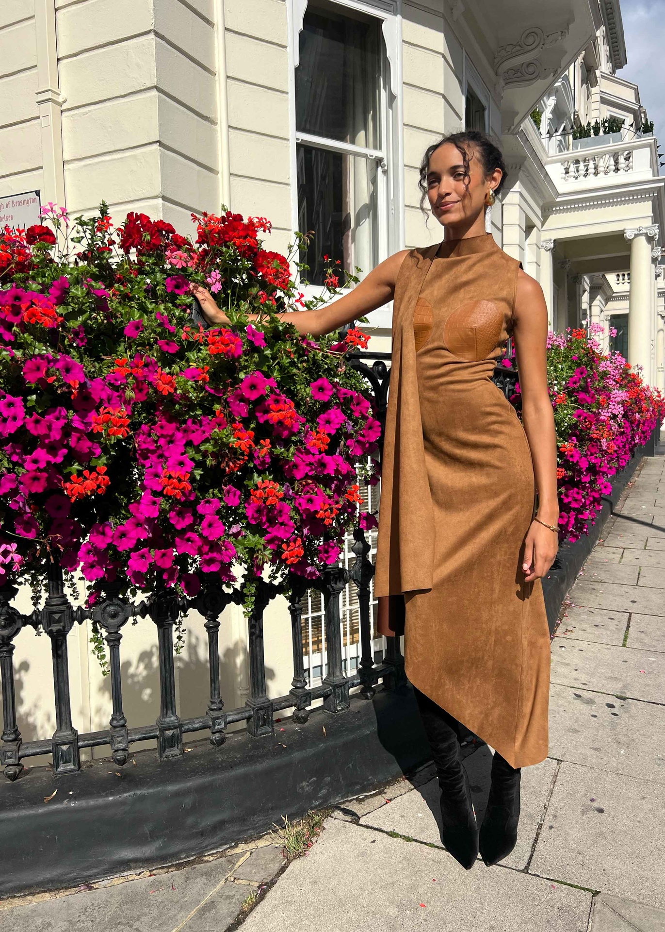 Cognac Suede Dress