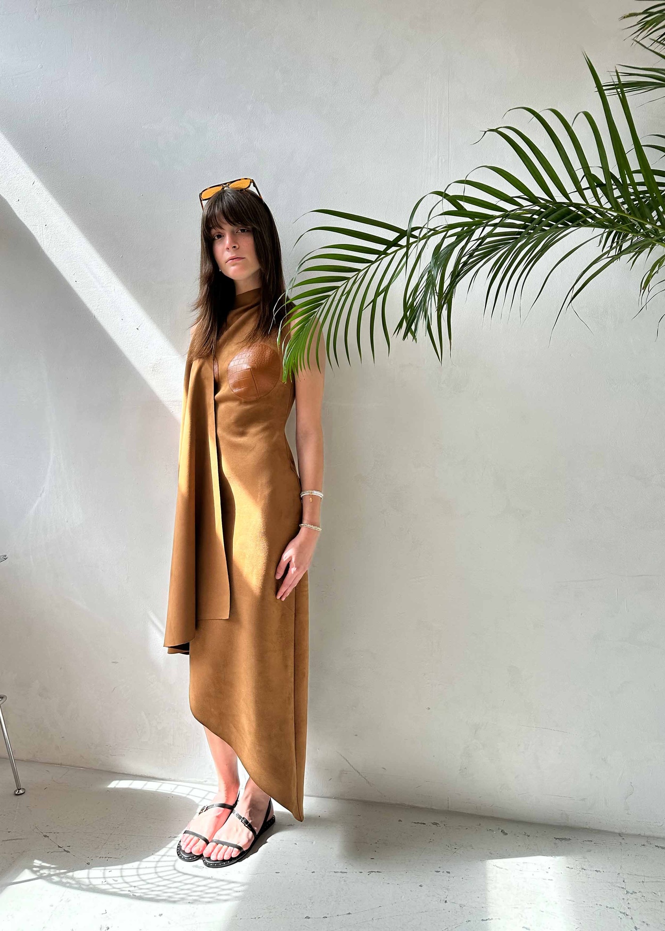 Cognac Suede Dress