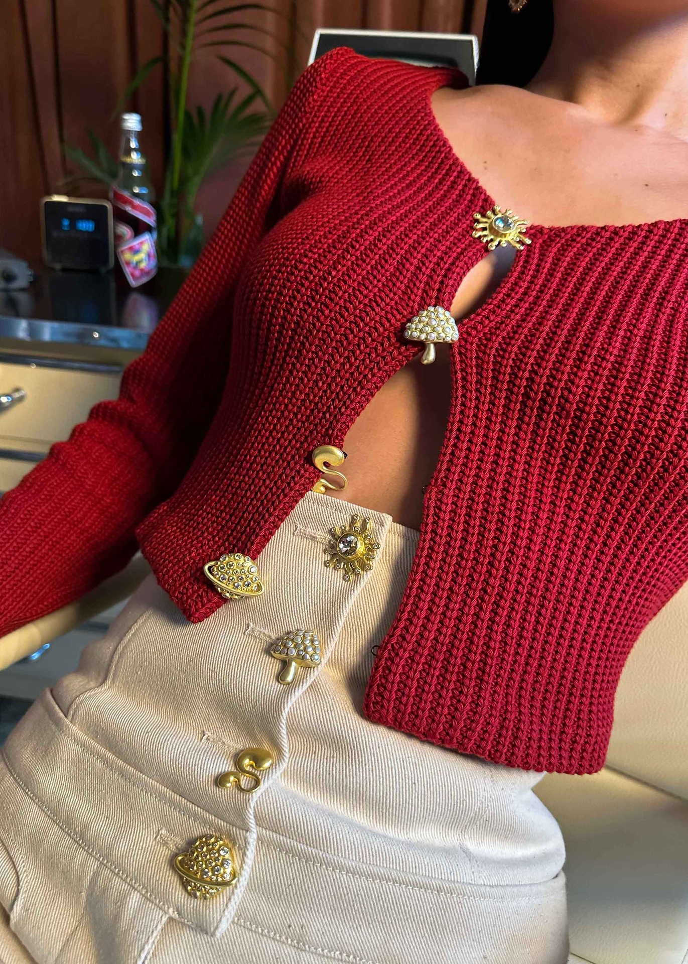 Cherry Luxe Knit Cardigan