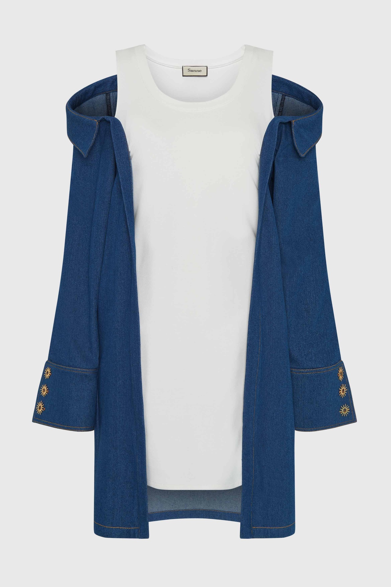 Boyfriend Denim Crepe Dress (UK6)