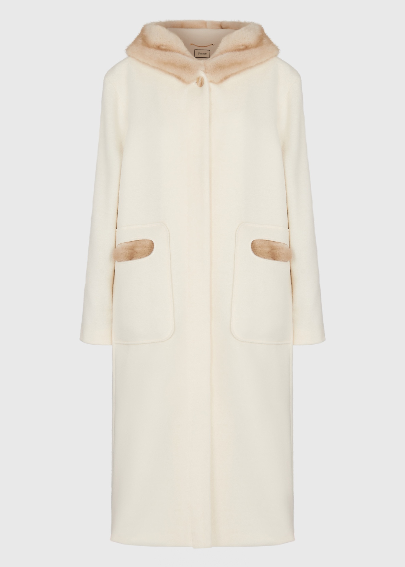 Cream Alpaca Hooded Coat (UK6)