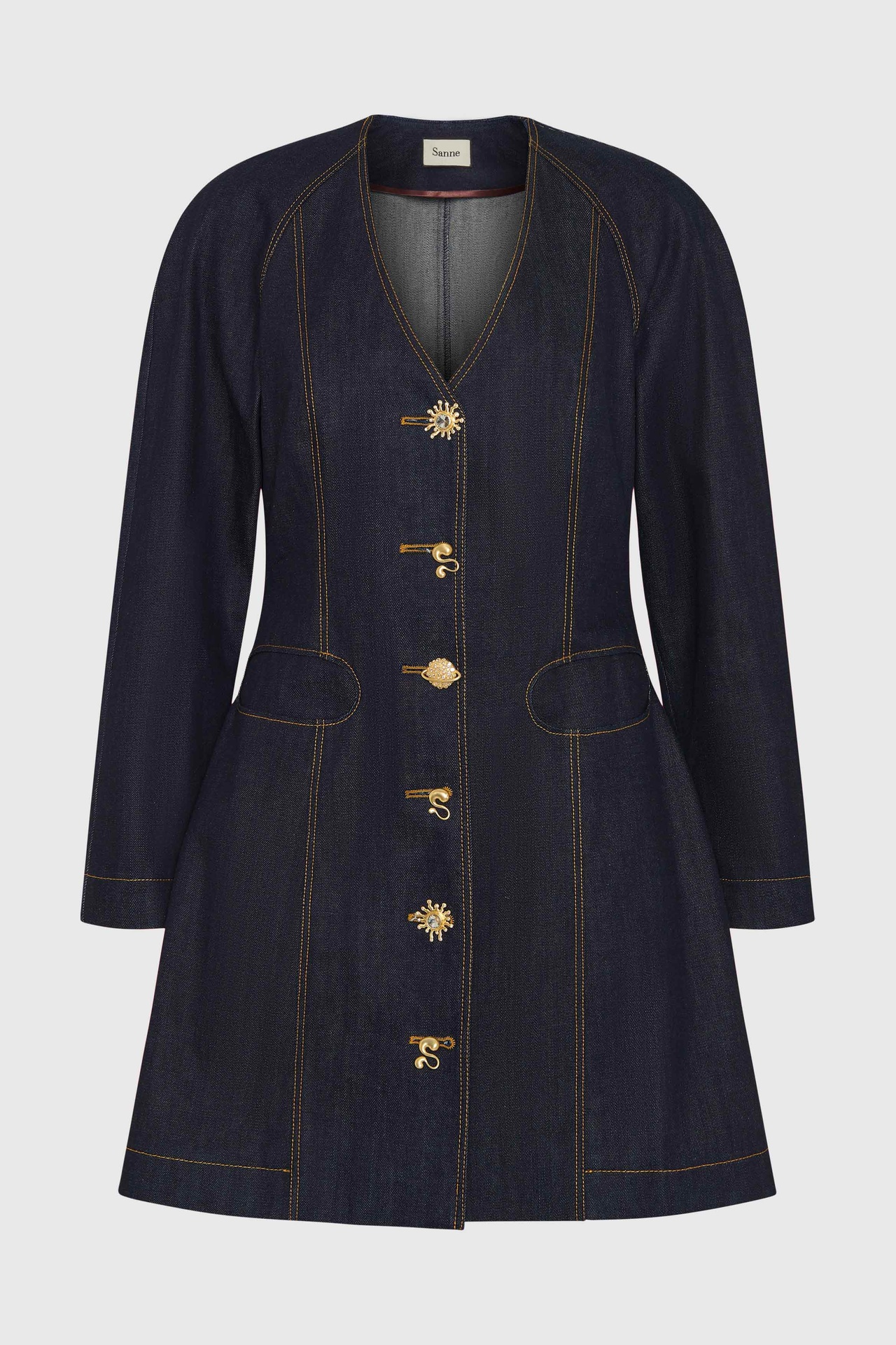 Indigo Denim Corset Dress (UK6, UK6)