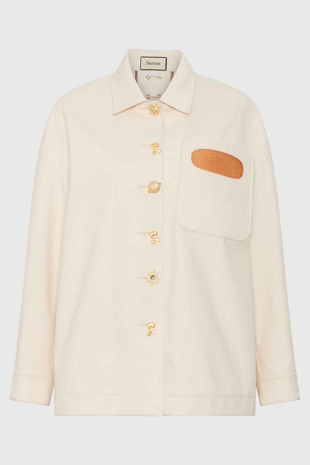 Lace-Up Luna Cream Denim Jacket (UK6)