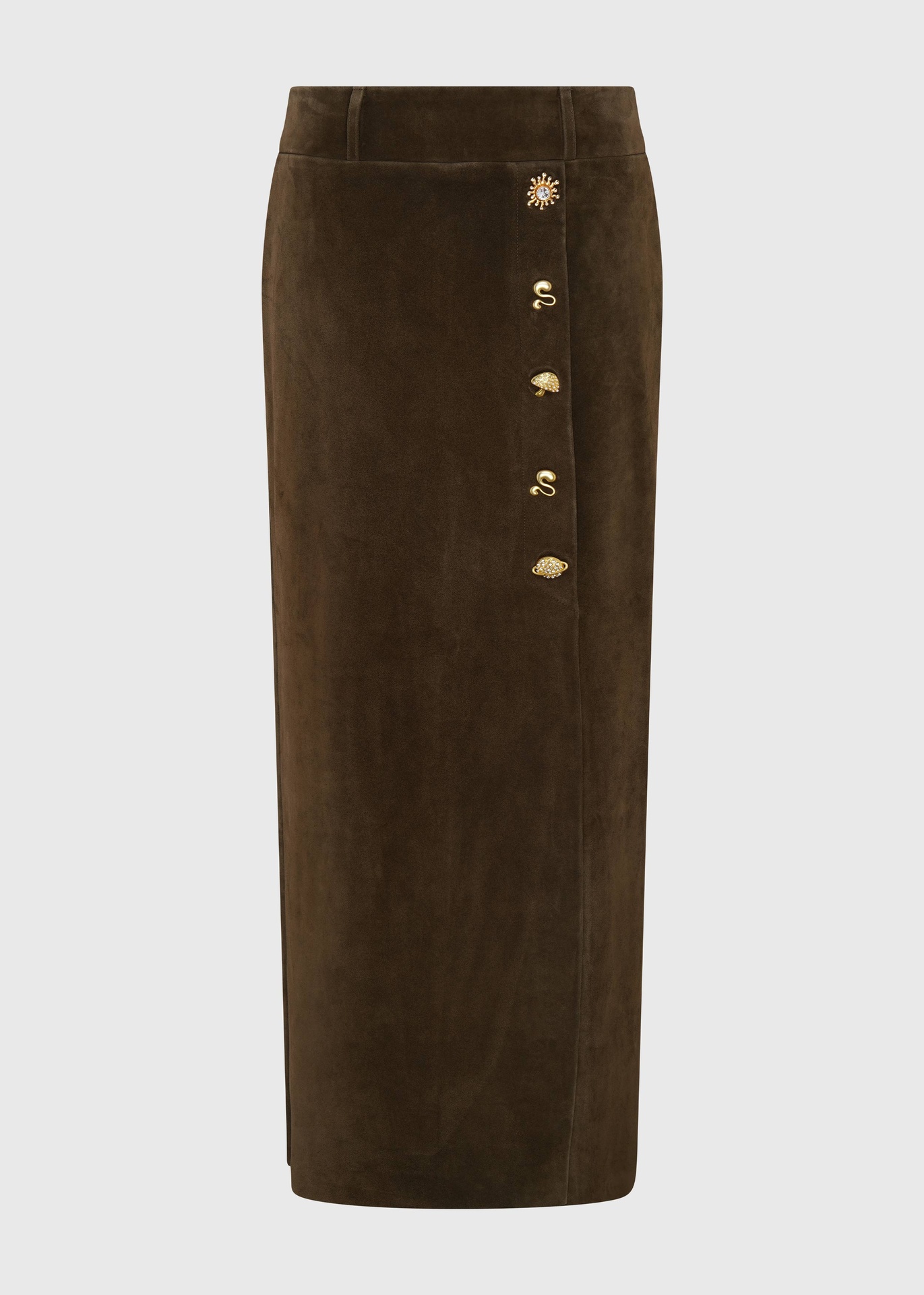 Moss Suede Skirt (UK6)